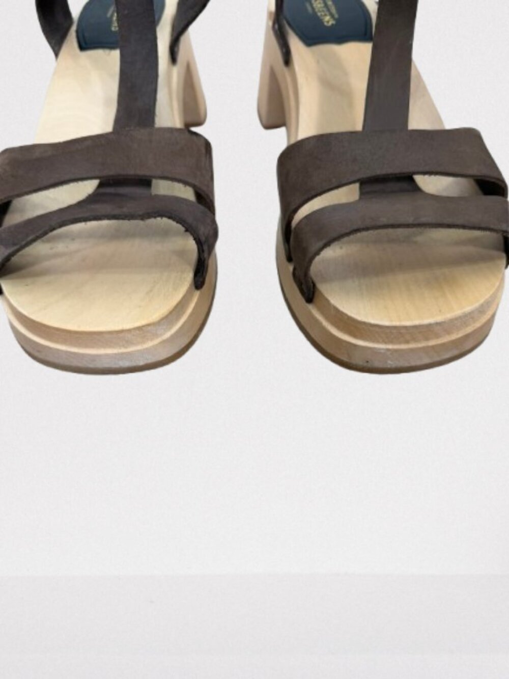 Swedish Hasbeens Brown Birgit Leather Clog Sandals Size EU 39/US 9 - Picture 3 of 11